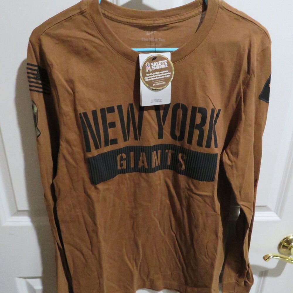 Nike New York Giants Shirt Brown Salute To Service Long Sleeve NWT Small S